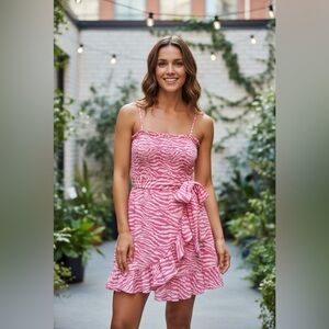 VERO MODA Pink Zebra Stripe Sundress SZ MED